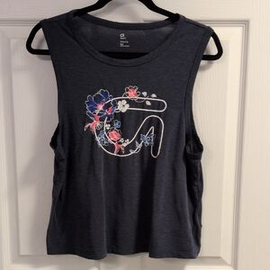 GAP Navy Floral Muscle Tee